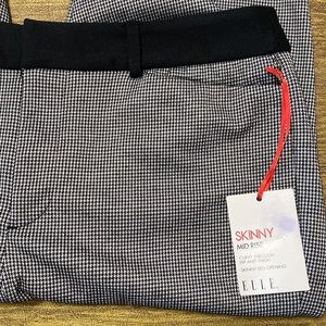NWT Elle Size 10 Mid Rise Curvy Houndstooth Dress Pants Trousers